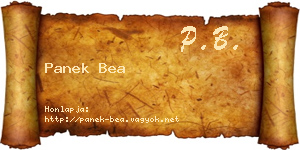 Panek Bea névjegykártya